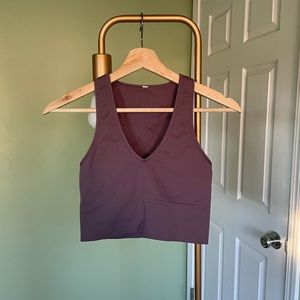 athleta aurora crop rib tank in purple size small
